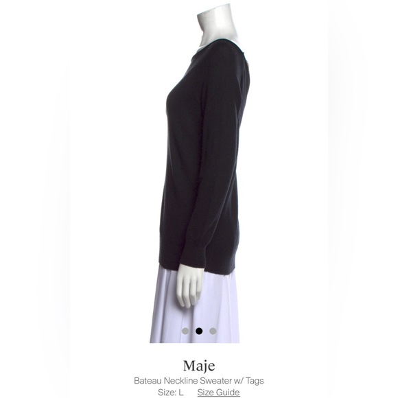 Maje Beautiful neck  line sweater with chains  “ removable” on the back - Picture 3 of 3